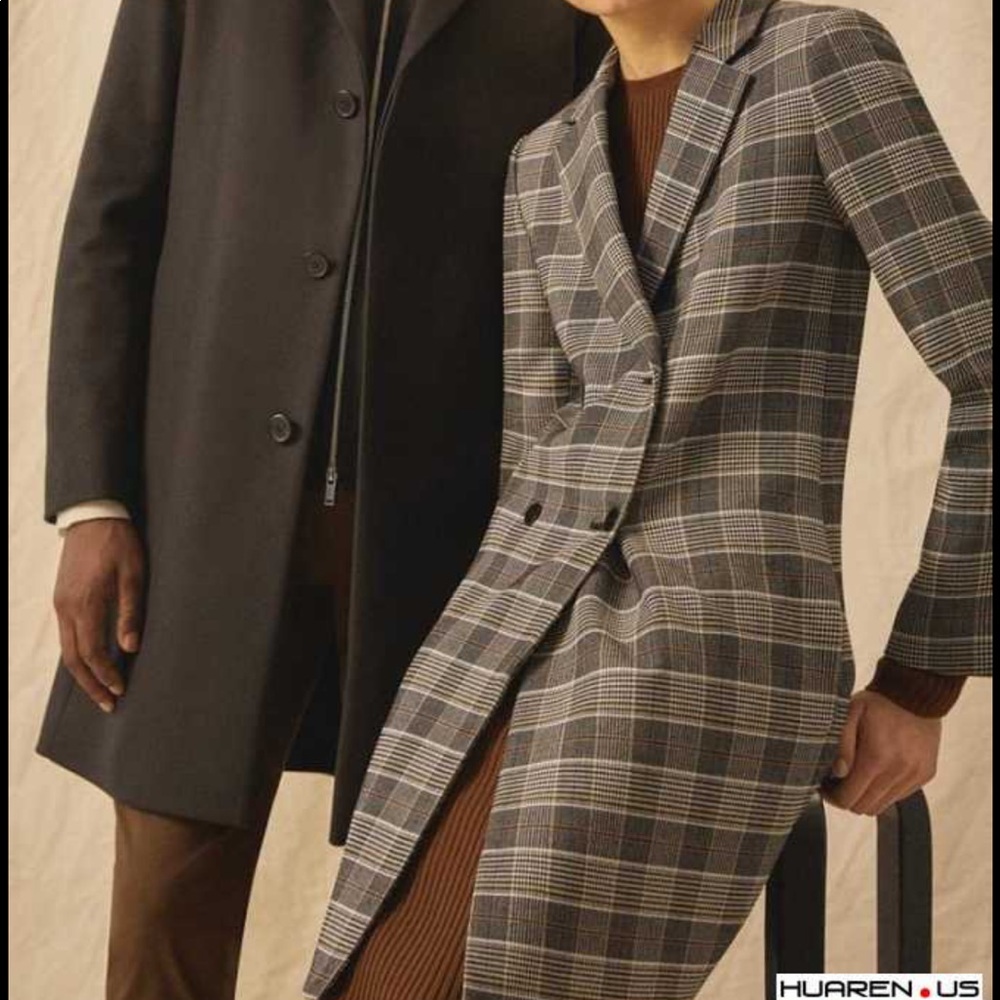 Theory Tawny Multi City Plaid Theory Square Coat